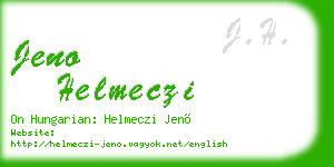 jeno helmeczi business card